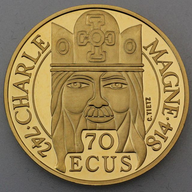 500 Francs Goldmünze 1990 - 70 ECU