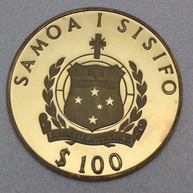Goldmünze 100 Tala Samoa 1987 - Americas Cup Race