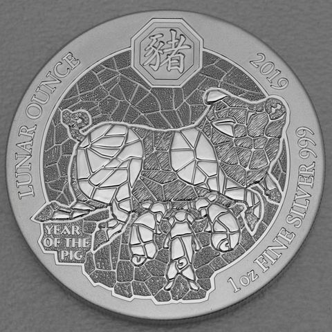 Silbermünze 1oz Lunar Ounce 2019 - Schwein / Year of the Pig