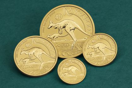 Größenübersicht "Australian Kangaroo"-Goldmünzen 2026