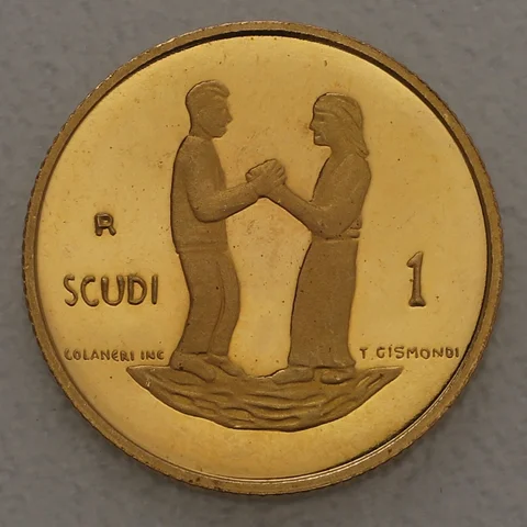 1 Scudo Goldmünze San Marino 1994 - Internationales Jahr der Familie