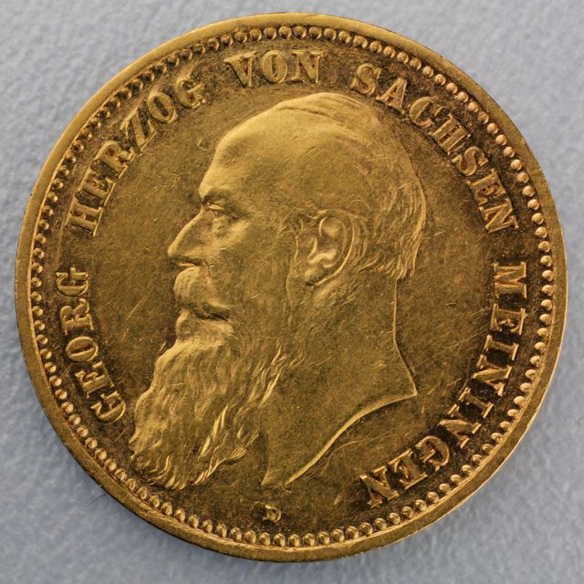 10 Reichsmark Goldmünze Georg II - Sachsen - Meiningen - Prägejahre 1890, 1898 Jäger Nr. 278