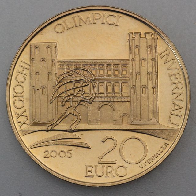 20 Euro Goldmünze Italien 2005 Stadttor Porte Palatine