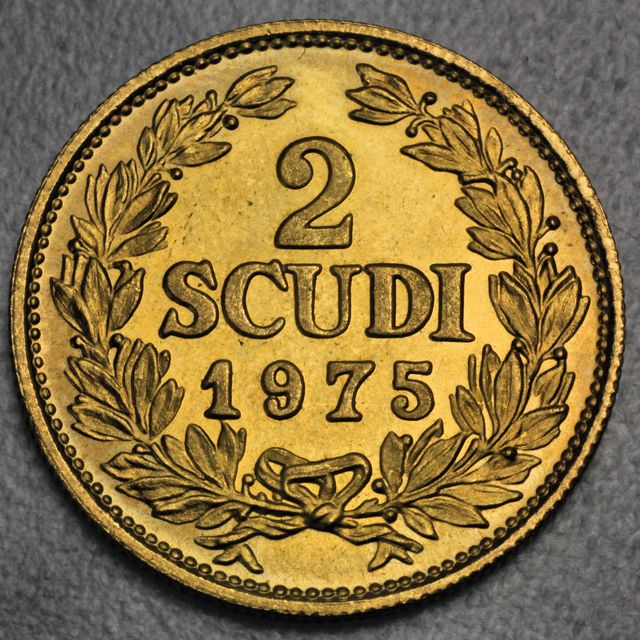 2 Scudi Goldmünze San Marino 1975