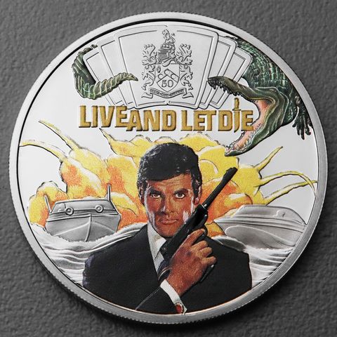 Silbermünze 1oz James Bond 2023 Live and let die koloriert in Designverpackung