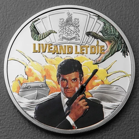 Silbermünze 1oz James Bond 2023 Live and let die koloriert in Designverpackung