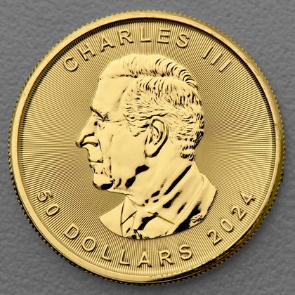 1oz Maple Leaf Goldmünze 2024 mit dem Bildnis Charles III. (ab 2024)
