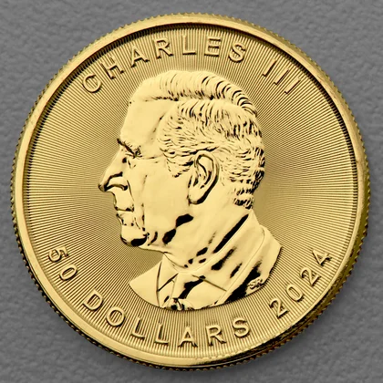 1oz Maple Leaf Goldmünze 2024 mit dem Bildnis Charles III. (ab 2024)