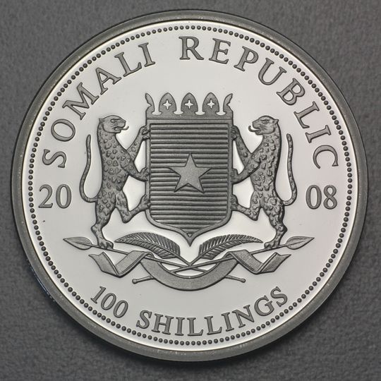 Somalia Elefant 100 Shillings Silbermünze