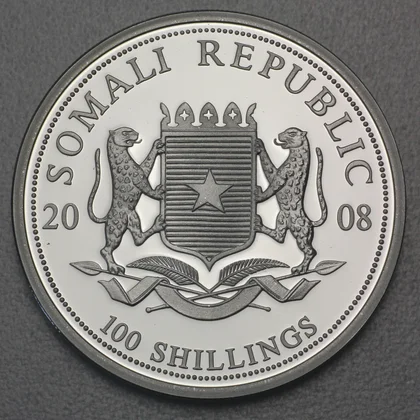 Somalia Elefant 100 Schillings Silbermünze