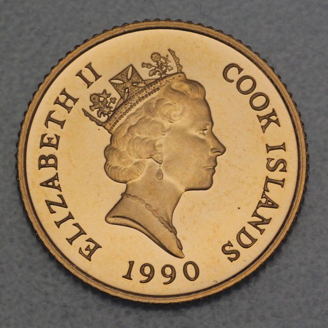 100 Dollar Cook Island Gedenkmünze 1990
