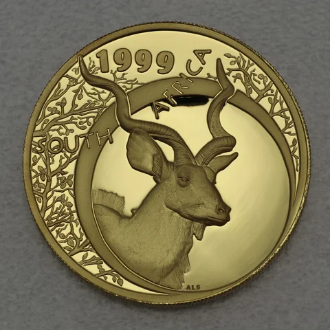 Goldmünze Südafrika Natura Serie Monarchs of Africa 1999 Kudu Antilope Rückseite