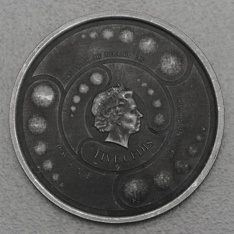 Silbermünze 1oz Ghana Ailen 2021 Antikes Finish