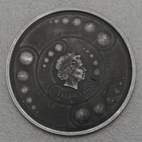 Silbermünze 1oz Ghana Ailen 2021 Antikes Finish