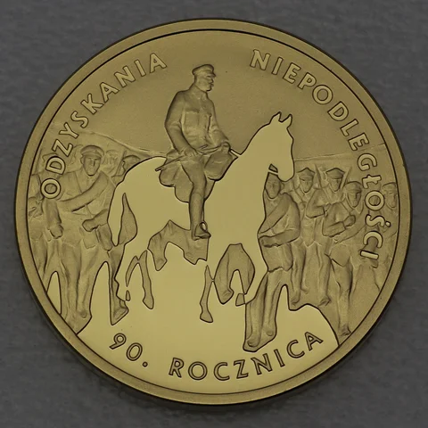 Goldmünze 200 Zloty Polen 2008 - 90. Jahrestag der Unabhängigkeit Polens