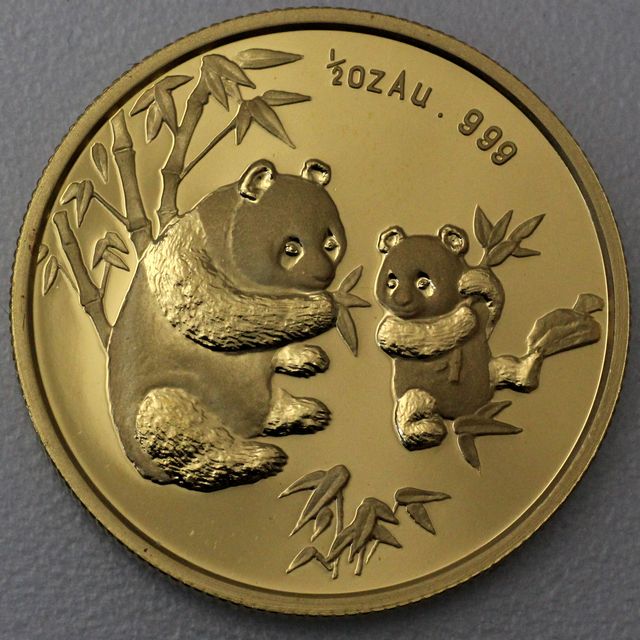 1/2oz Goldmedaille China Panda zur Munich International Coin Fair 1997