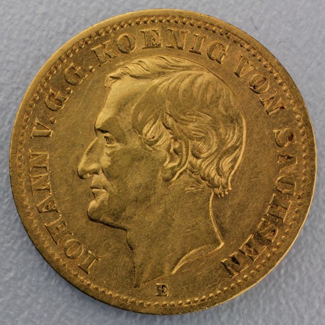 10 Reichsmark Goldmünze Johann - Sachsen - Prägejahre 1872, 1873 Jäger Nr. 257