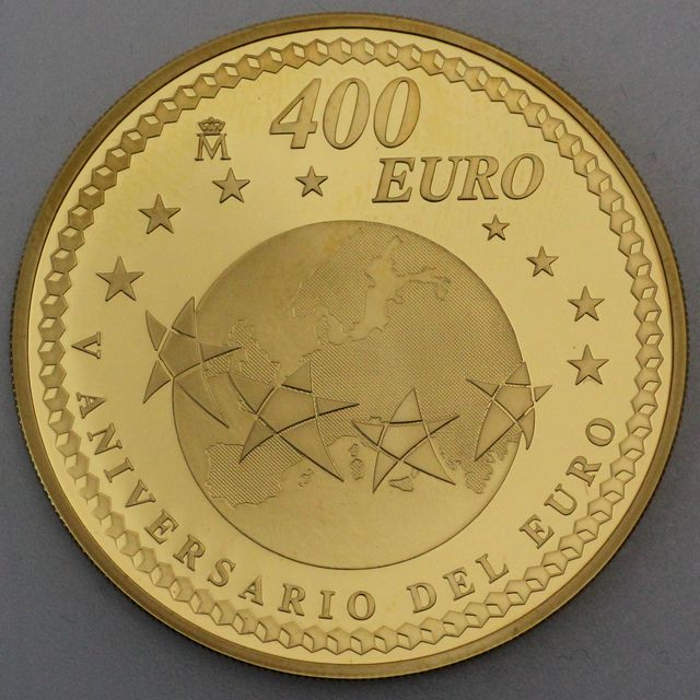 400 Euro Goldmünze Spanien 2007 - 5 Jahre Euro