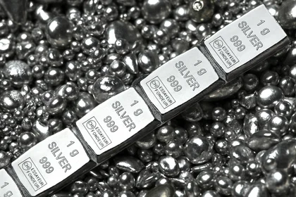 CombiBar® Silberbarren auf Silbergranulat