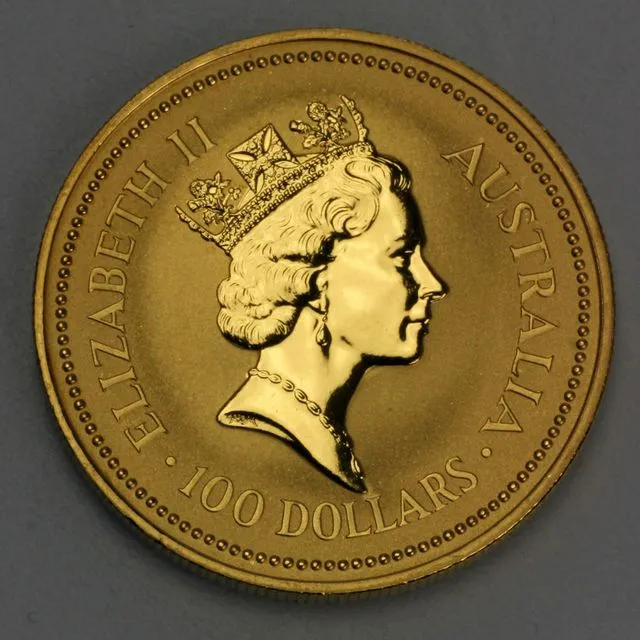 Goldmünze Australian Nugget 1989 Kopfseite Elisabeth II