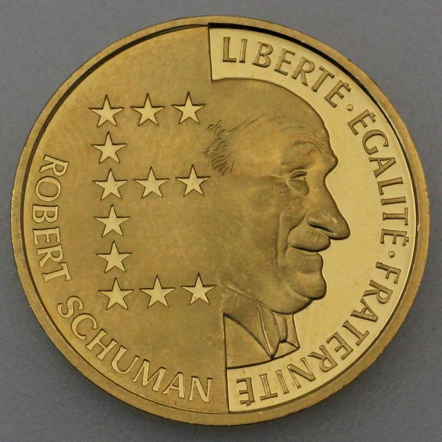 Goldmünze 10 Francs Frankreich 1986 - Robert Schuman
