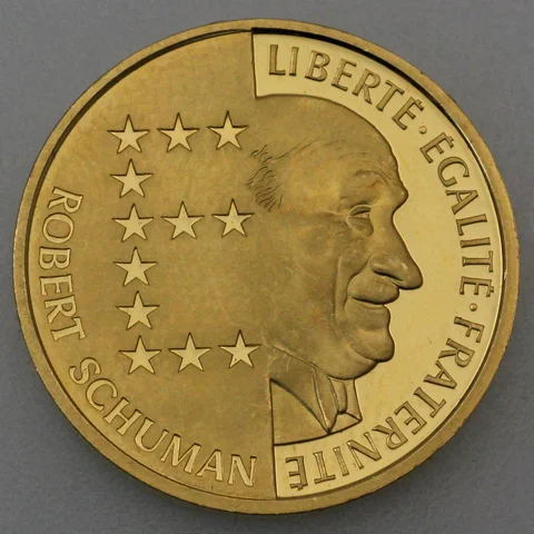 Goldmünze 10 Francs Frankreich 1986 - Robert Schuman