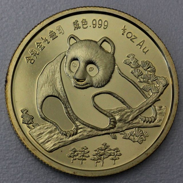 1/2oz Goldmedaille China Panda zur Munich International Coin Fair 1994