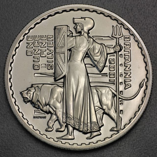 Motive der Silber Britannia Münzen 1999, 2001, 2003, 2005, 2007, 2008, 2009, 2010, 2011, sowie eine colorierte Version