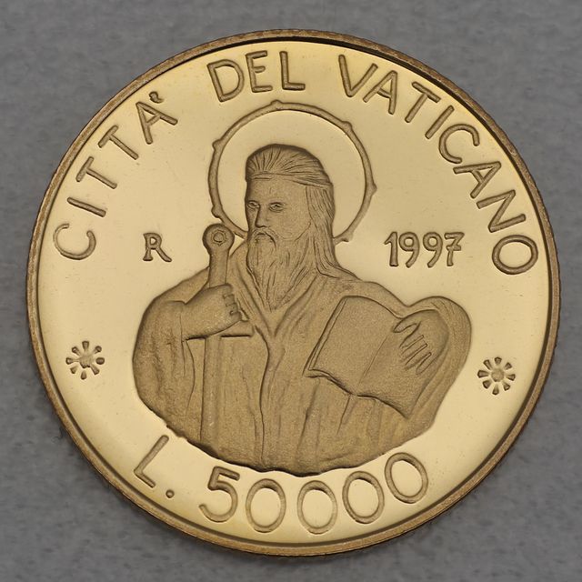 Goldmünze 50000 Lire Vatikan 1997