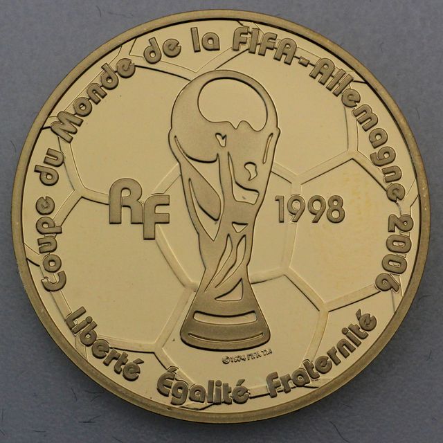 10 Euro Goldmünze Frankreich 2005 Fussball WM 2006 in Deutschland