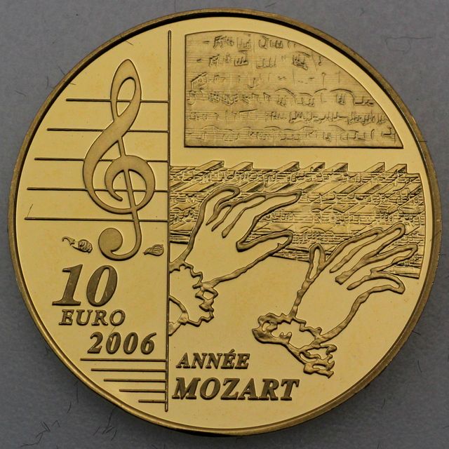 10 Euro Goldmünze Frankreich 2006 Mozart