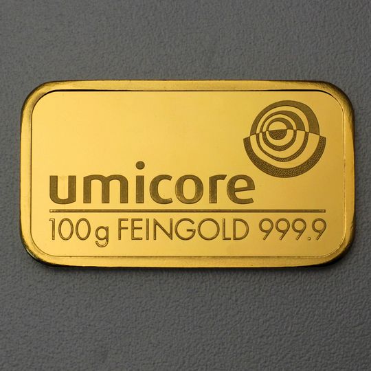 100g Goldbarren Umicore