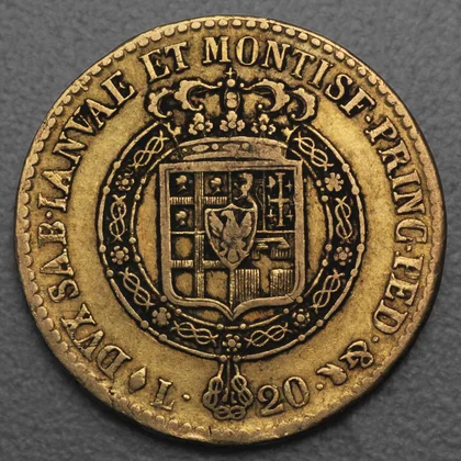 20 Lire Goldmünze Italien, Vittorio Emanuele 