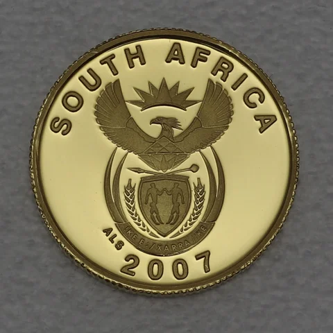 Goldmünze Südafrika 1 Rand 1/10oz 2007 Fußball WM 2010