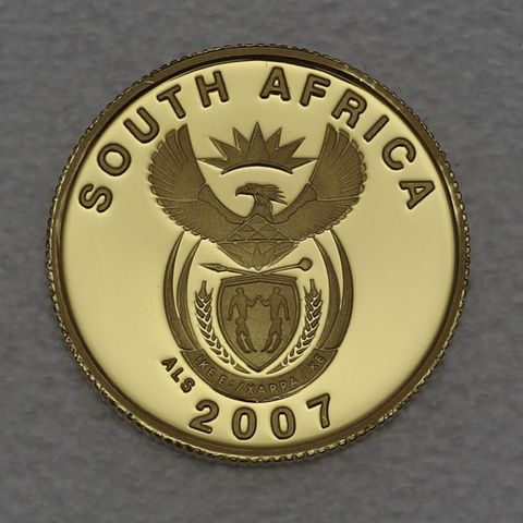 Goldmünze Südafrika 1 Rand 1/10oz 2007 Fußball WM 2010