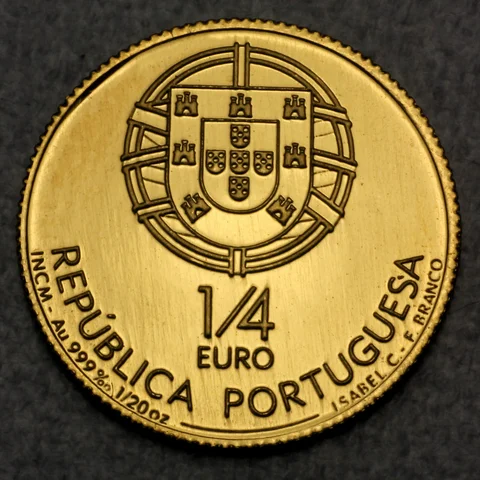 Goldmünze 0,25 Euro Portugal 2008 - Rei D. Dinis
