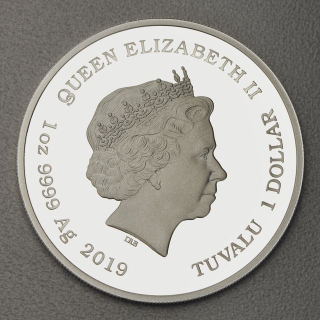 Silbermünze Minted Mini Coin 1oz The Simpsons 2019 - Lisa Simpson coloriert in Polierter Platte