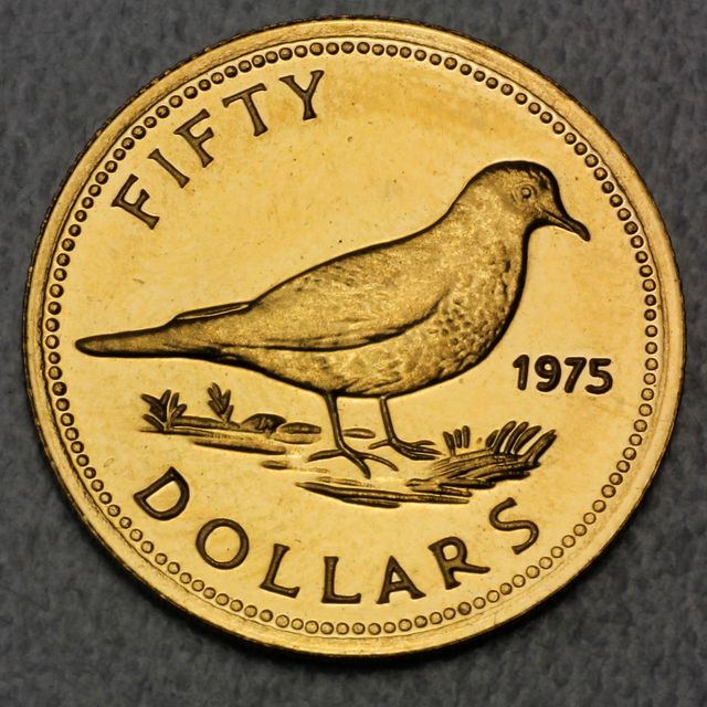 50 Dollar Goldmünze der Bahamas 1975 aus 2,73g 22K Gold