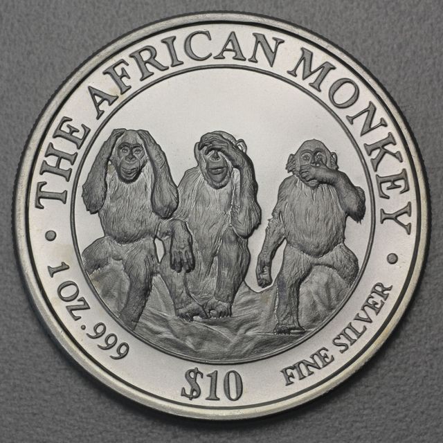 Silbermünze 1oz African Monkey Somalia 2001