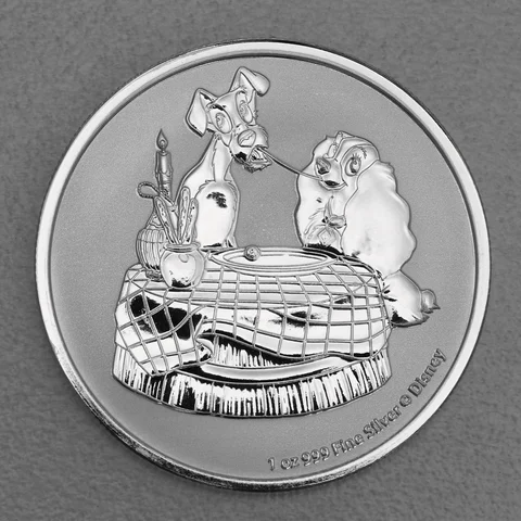 Silbermünze 1oz Disney's Susi & Strolch 2022