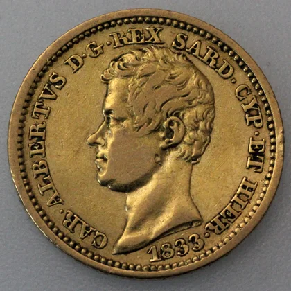 10 Lire Goldmünze Karl Albert Italien