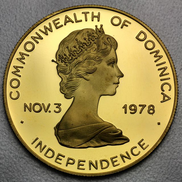 300 Dollar Goldmünze Dominikanische Republik 1979 Besuch Pabst Johannes Paul II Dominica, Mexico, Bahamas