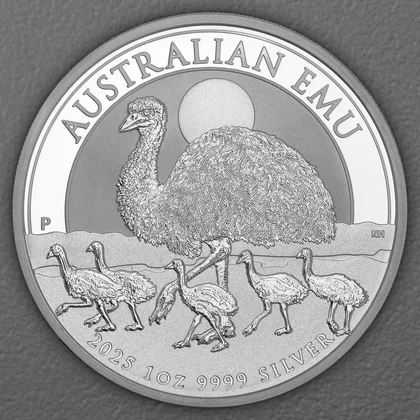 1oz Silbermünze "Australian Emu" 2025, Motivseite