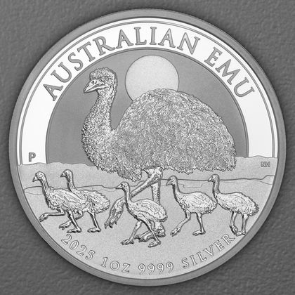 1oz Silbermünze "Australian Emu" 2025, Motivseite
