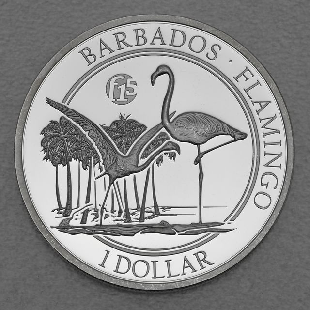 Silbermünze 1oz Barbados Flamingo 2016