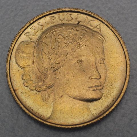 1 Scudo Goldmünze San Marino 1976 - Rauchende Türme / Laureate 