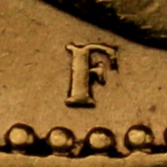 Prägezeichen der Württembergischen Münze Stuttgart "F"