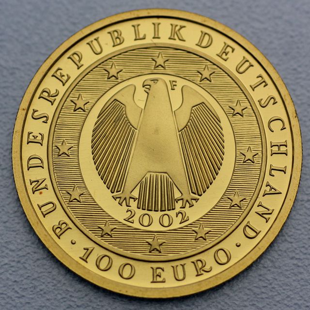 100 Euro Goldmünze Deutschland 2002 Euro Einführung