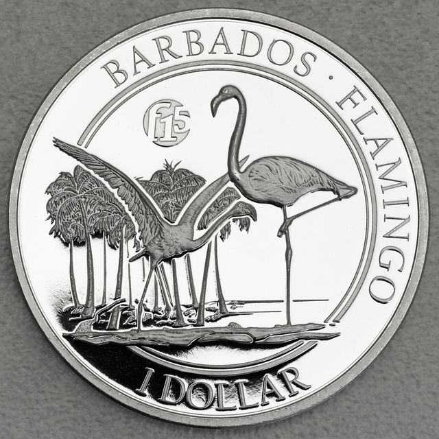 Silbermünze 1oz Barbados Flamingo 2017