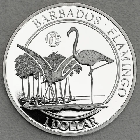 Silbermünze 1oz Barbados Flamingo 2017